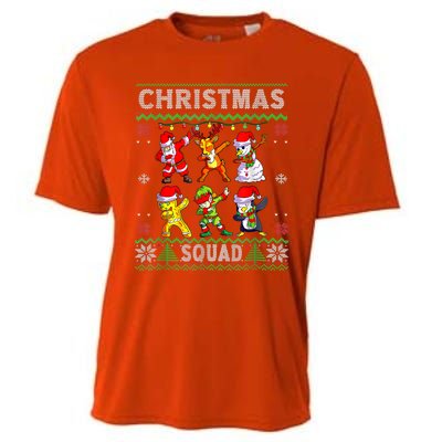 Christmas Dab Santa Friends Matching Family Christmas Squad Cool Gift Cooling Performance Crew T-Shirt