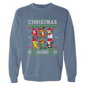 Christmas Dab Santa Friends Matching Family Christmas Squad Cool Gift Garment-Dyed Sweatshirt