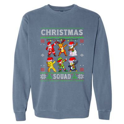 Christmas Dab Santa Friends Matching Family Christmas Squad Cool Gift Garment-Dyed Sweatshirt