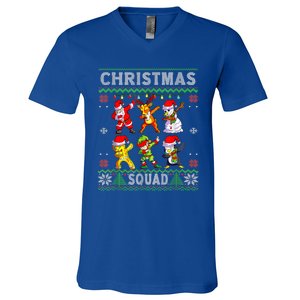 Christmas Dab Santa Friends Matching Family Christmas Squad Cool Gift V-Neck T-Shirt