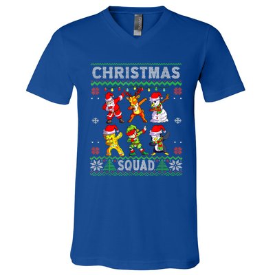 Christmas Dab Santa Friends Matching Family Christmas Squad Cool Gift V-Neck T-Shirt