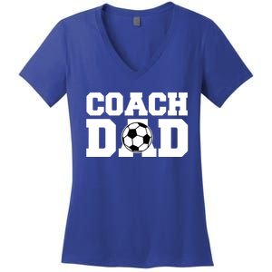 Coach Dad Soccer Dad Soccer Coach Cute Gift Women's V-Neck T-Shirt