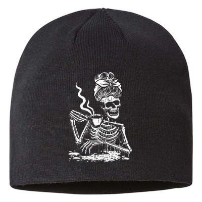 Coffee Drinking Skeleton Lazy DIY Halloween Costume Sustainable Beanie