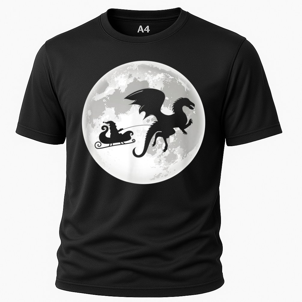 Christmas Dragon Santa Claus Moon Xmas Pajama Party Cooling Performance Crew T-Shirt