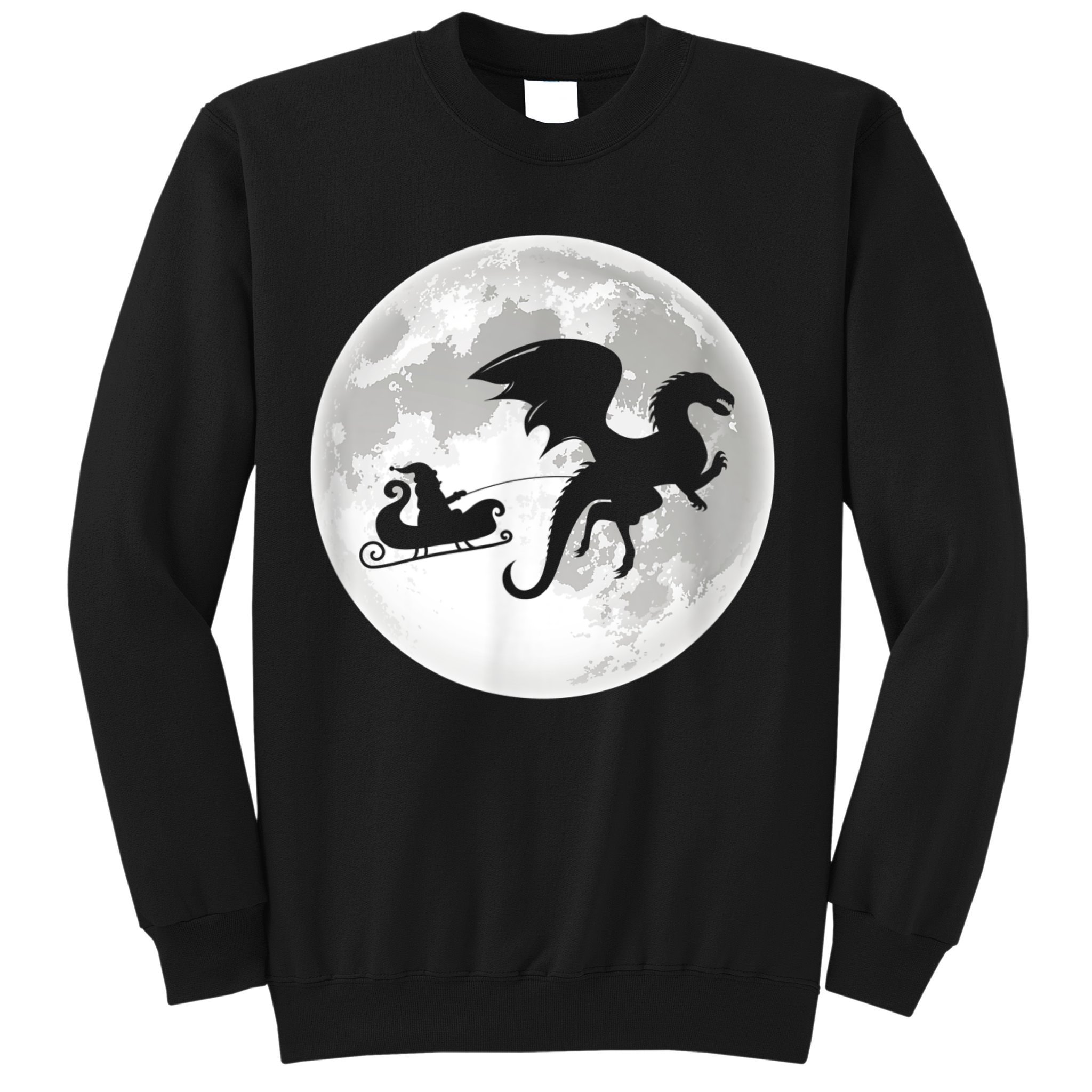 Christmas Dragon Santa Claus Moon Xmas Pajama Party Sweatshirt