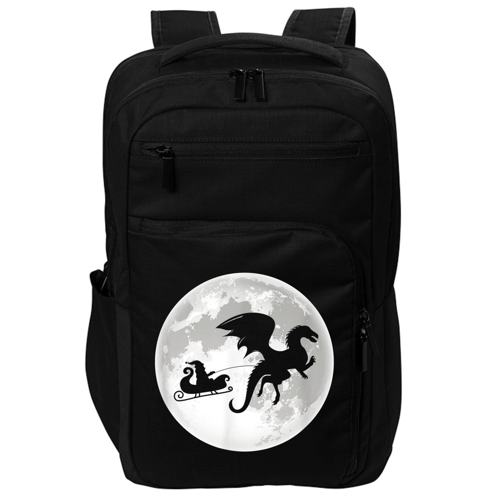 Christmas Dragon Santa Claus Moon Xmas Pajama Party Impact Tech Backpack