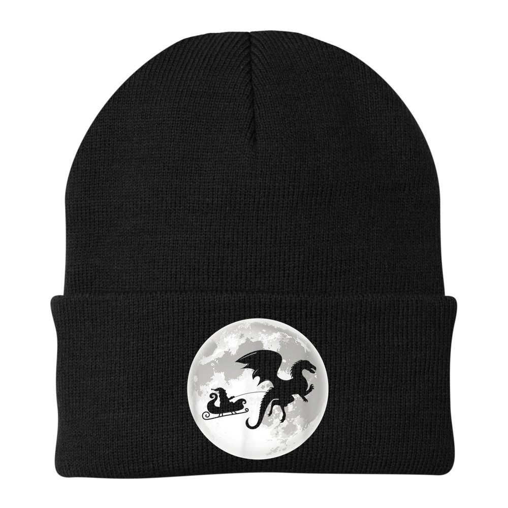 Christmas Dragon Santa Claus Moon Xmas Pajama Party Beanie