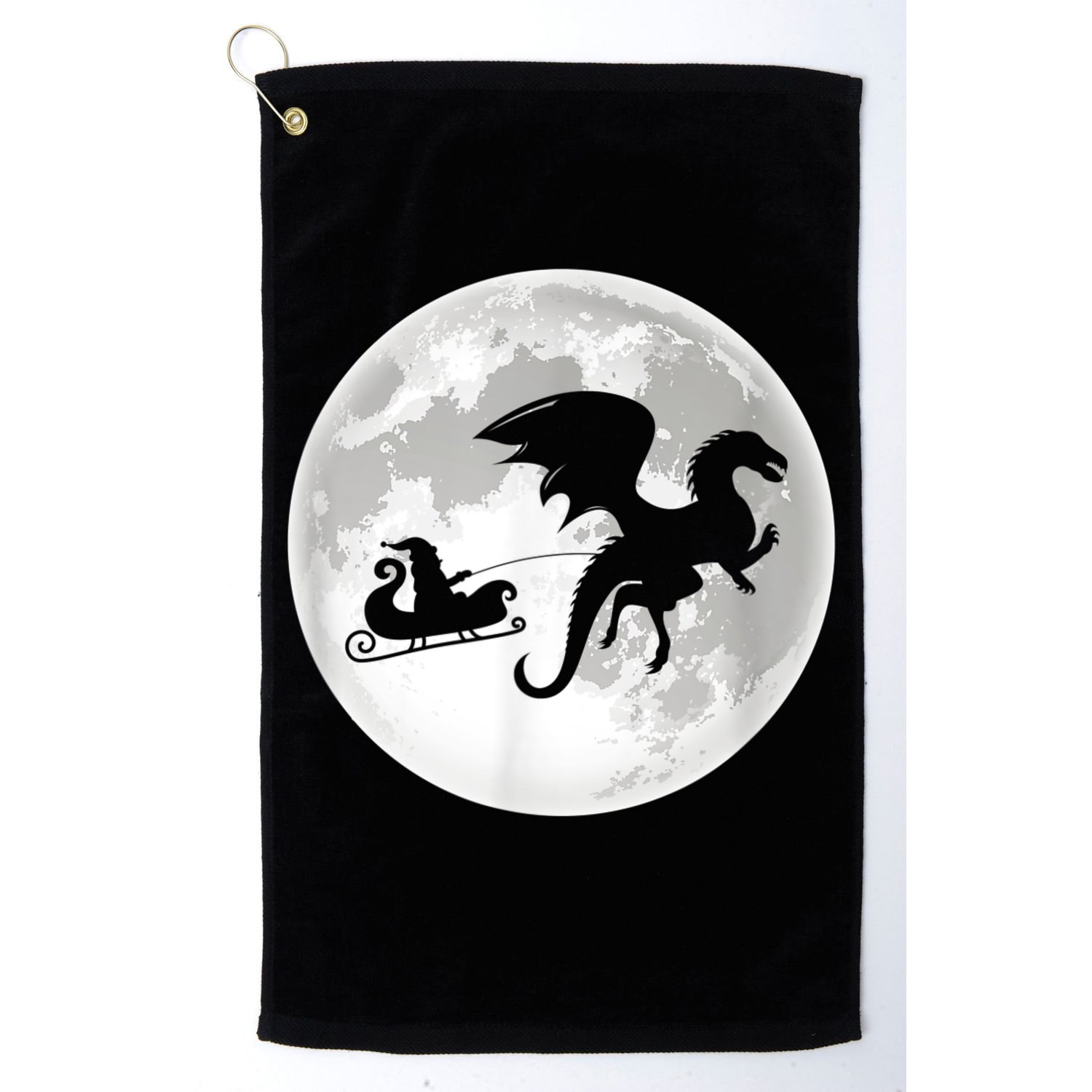 Christmas Dragon Santa Claus Moon Xmas Pajama Party Golf Towel