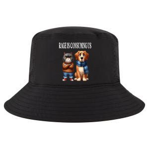 Cat & Dog Silly Staring Rage Is Consuming Us Cool Comfort Performance Bucket Hat