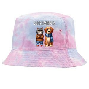 Cat & Dog Silly Staring Rage Is Consuming Us Tie-Dyed Bucket Hat