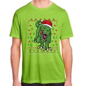 Christmas Dinosaur Scary Trex Ugly Xmas Sweater Gift Adult ChromaSoft Performance T-Shirt