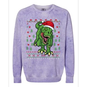 Christmas Dinosaur Scary Trex Ugly Xmas Sweater Gift Colorblast Crewneck Sweatshirt