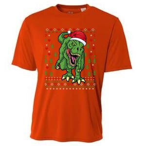 Christmas Dinosaur Scary Trex Ugly Xmas Sweater Gift Cooling Performance Crew T-Shirt