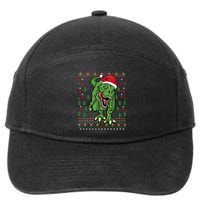 Christmas Dinosaur Scary Trex Ugly Xmas Sweater Gift 7-Panel Snapback Hat