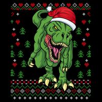 Christmas Dinosaur Scary Trex Ugly Xmas Sweater Gift 7-Panel Snapback Hat