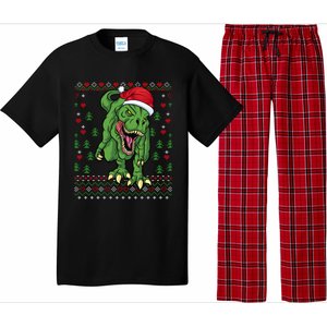 Christmas Dinosaur Scary Trex Ugly Xmas Sweater Gift Pajama Set