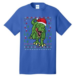 Christmas Dinosaur Scary Trex Ugly Xmas Sweater Gift Tall T-Shirt