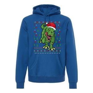 Christmas Dinosaur Scary Trex Ugly Xmas Sweater Gift Premium Hoodie