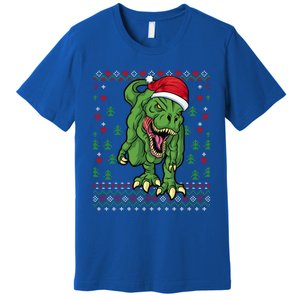 Christmas Dinosaur Scary Trex Ugly Xmas Sweater Gift Premium T-Shirt