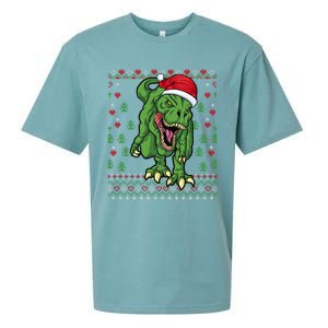 Christmas Dinosaur Scary Trex Ugly Xmas Sweater Gift Sueded Cloud Jersey T-Shirt