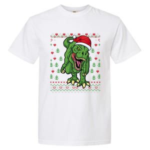 Christmas Dinosaur Scary Trex Ugly Xmas Sweater Gift Garment-Dyed Heavyweight T-Shirt