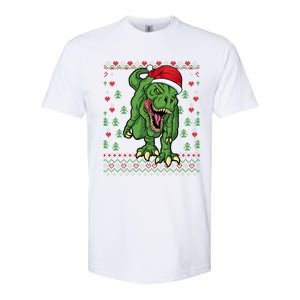 Christmas Dinosaur Scary Trex Ugly Xmas Sweater Gift Softstyle CVC T-Shirt