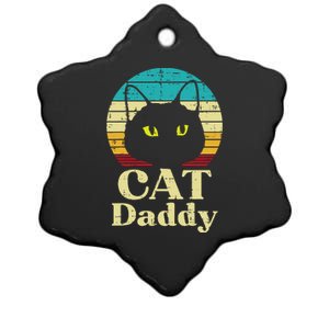 Cat Daddy Sunset Retro Fathers Day Pet Owner Dad Papa Ceramic Star Ornament