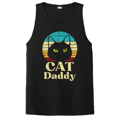 Cat Daddy Sunset Retro Fathers Day Pet Owner Dad Papa PosiCharge Competitor Tank