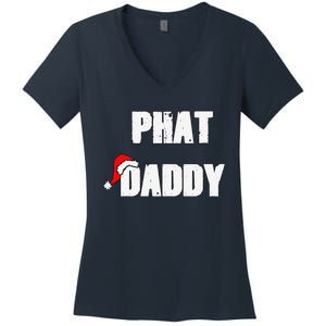 Christmas Daddy Santa Claus Father Family Matching Pajamas Women's V-Neck T-Shirt