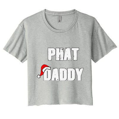 Christmas Daddy Santa Claus Father Family Matching Pajamas Women's Crop Top Tee