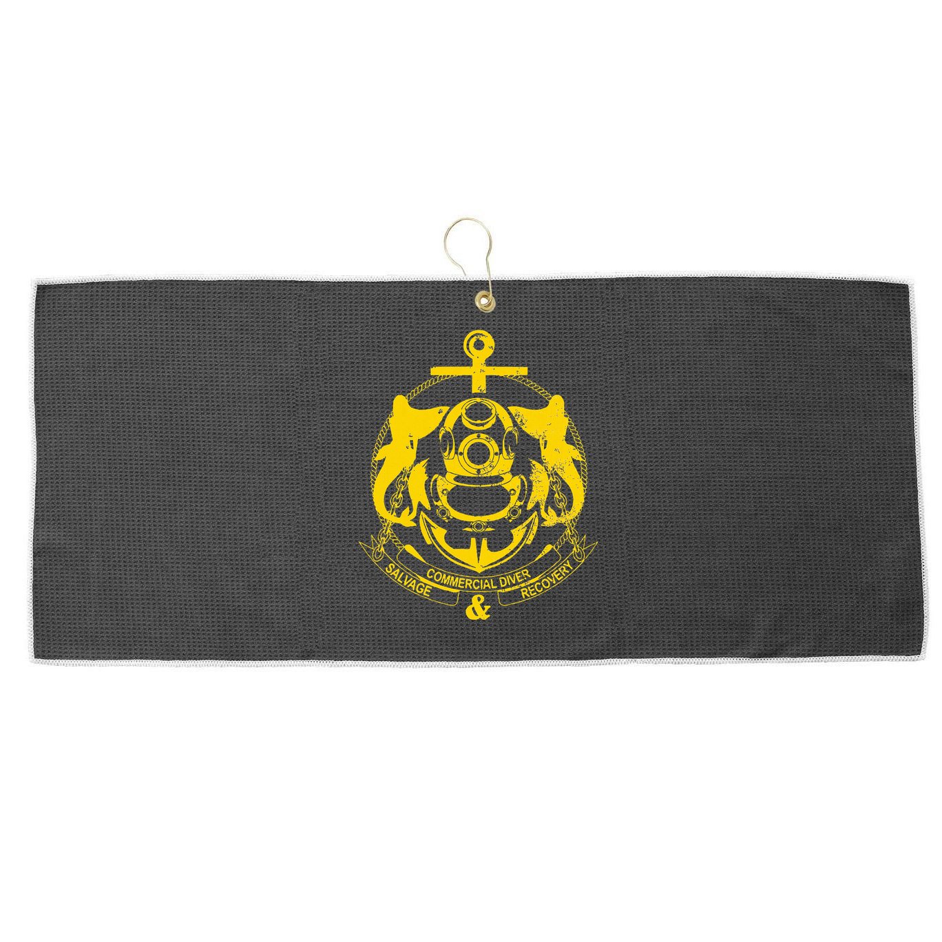 Commercial Diver Salvage Recovery Large Microfiber Waffle Golf Towel