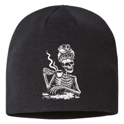 Coffee Drinking Skeleton Lazy DIY Halloween Costume Wo Sustainable Beanie