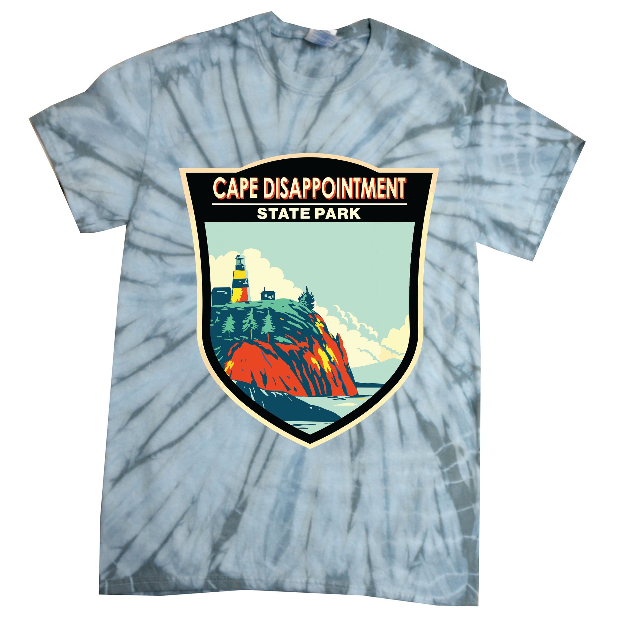 Cape Disappointment State Park Washington Badge Vintage Tie-Dye T-Shirt