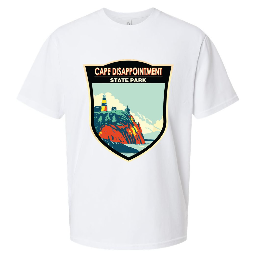 Cape Disappointment State Park Washington Badge Vintage Sueded Cloud Jersey T-Shirt