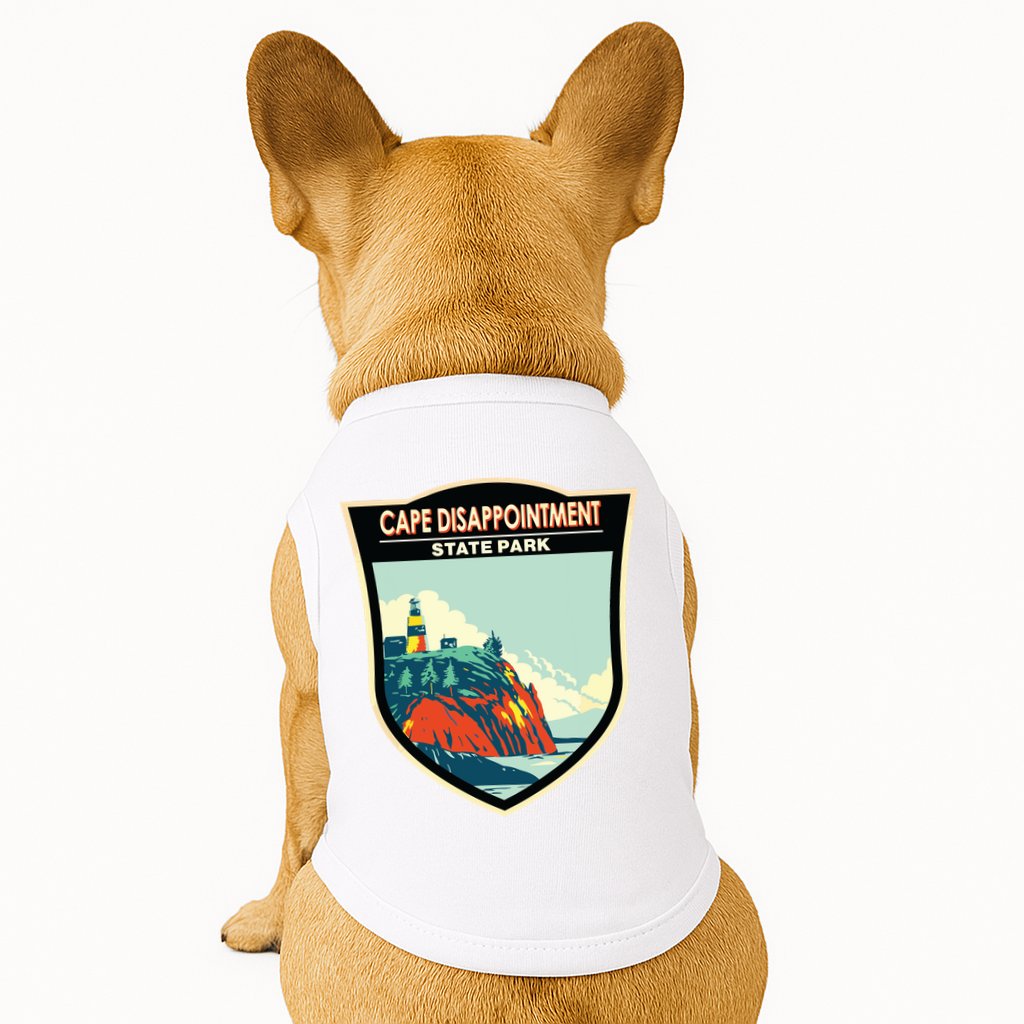 Cape Disappointment State Park Washington Badge Vintage Doggie Tank