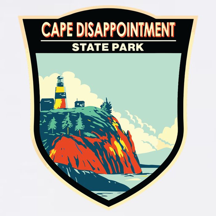 Cape Disappointment State Park Washington Badge Vintage Doggie Tank