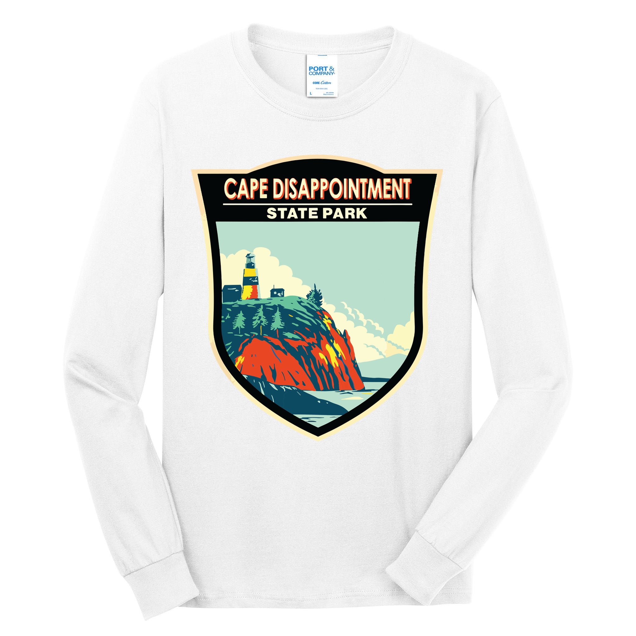 Cape Disappointment State Park Washington Badge Vintage Tall Long Sleeve T-Shirt
