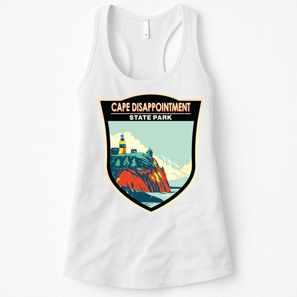 Cape Disappointment State Park Washington Badge Vintage Womens Tank Top