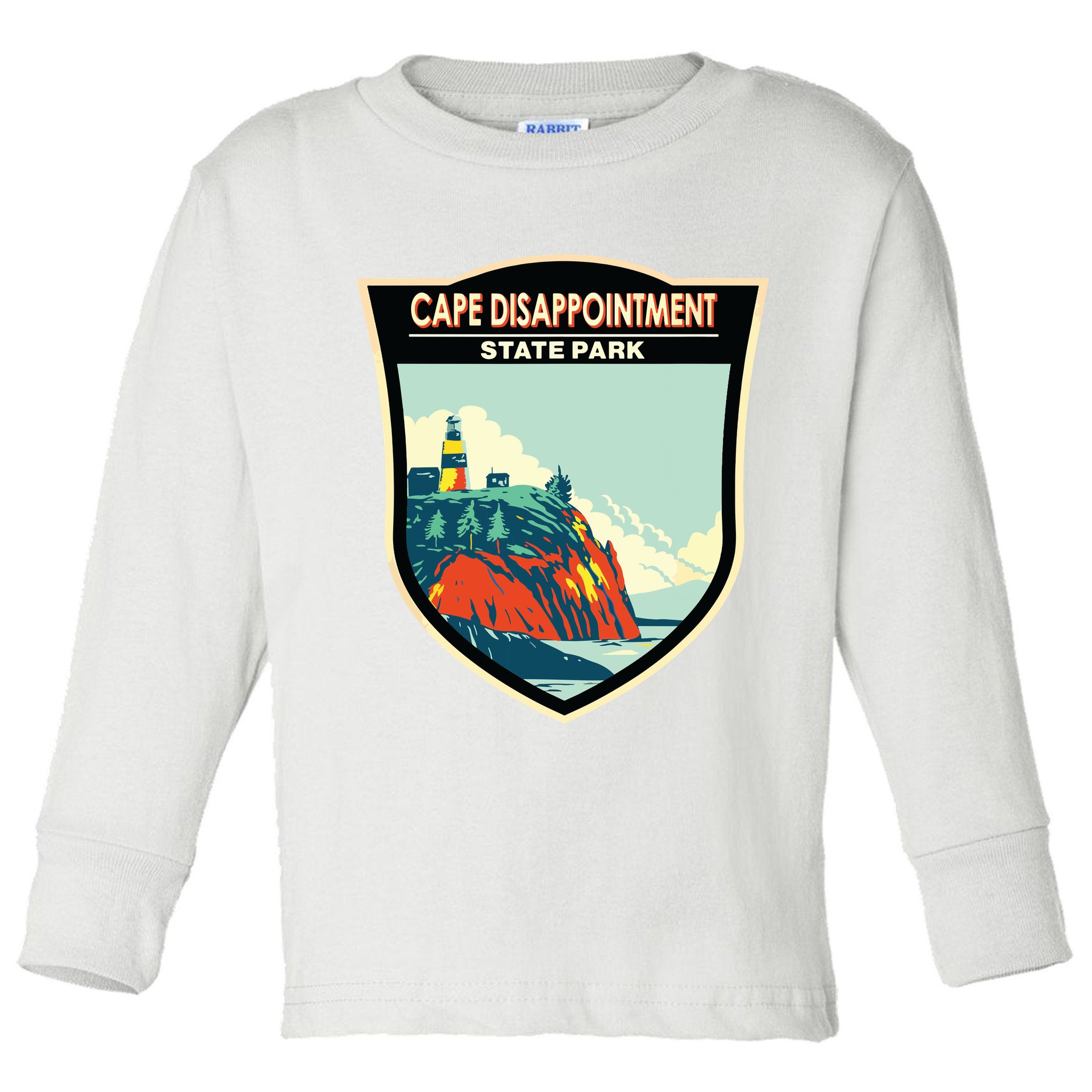 Cape Disappointment State Park Washington Badge Vintage Toddler Long Sleeve Shirt