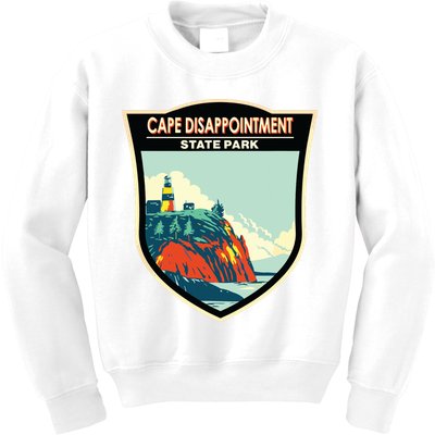 Cape Disappointment State Park Washington Badge Vintage Kids Sweatshirt