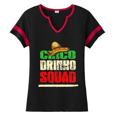 Cinco Drinko Squad Funny Saying Around Dringking Ladies Halftime Notch Neck Tee