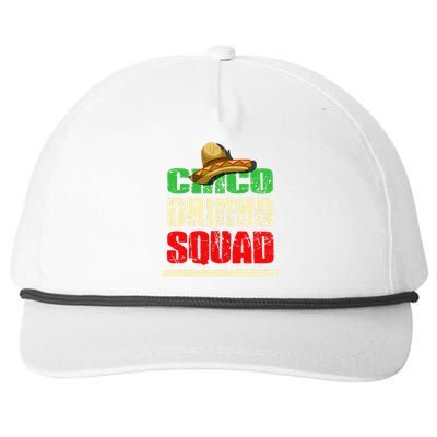 Cinco Drinko Squad Funny Saying Around Dringking Snapback Five-Panel Rope Hat