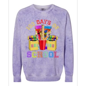 Craft Drawing School Student 100 Days Of School Gift Colorblast Crewneck Sweatshirt