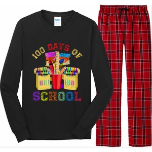 Craft Drawing School Student 100 Days Of School Gift Long Sleeve Pajama Set