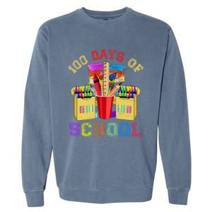 Craft Drawing School Student 100 Days Of School Gift Garment-Dyed Sweatshirt