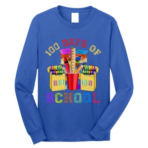 Craft Drawing School Student 100 Days Of School Gift Long Sleeve Shirt