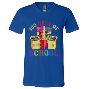 Craft Drawing School Student 100 Days Of School Gift V-Neck T-Shirt