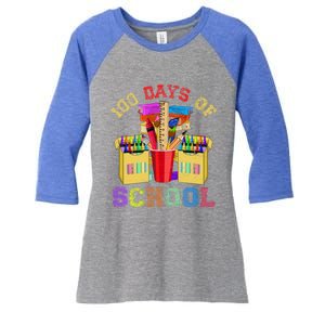 Craft Drawing School Student 100 Days Of School Gift Women's Tri-Blend 3/4-Sleeve Raglan Shirt