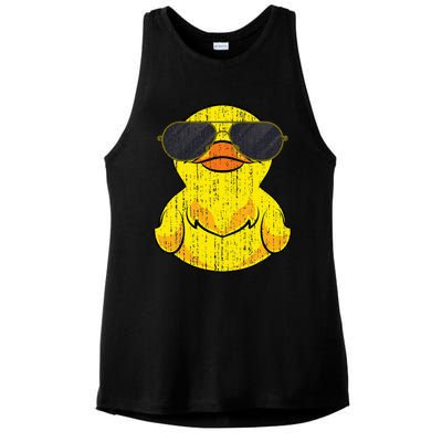 Cool Duckie Sunglasses Duckling Funny Ducky Rubber Duck Ladies PosiCharge Tri-Blend Wicking Tank