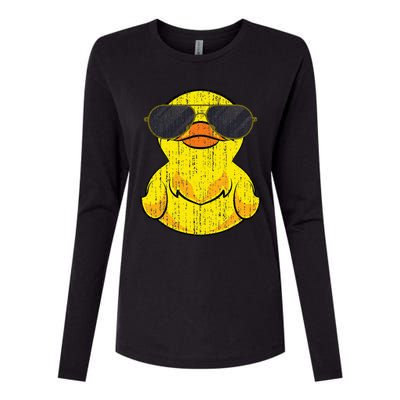 Cool Duckie Sunglasses Duckling Funny Ducky Rubber Duck Womens Cotton Relaxed Long Sleeve T-Shirt